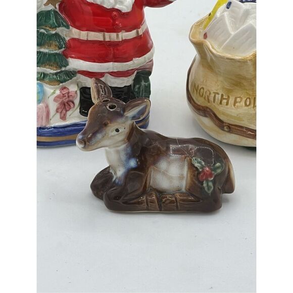 VTG Fitz & Floyd Christmas Santa mail North Pole Express Salt pepper shakers & B - Picture 4 of 12